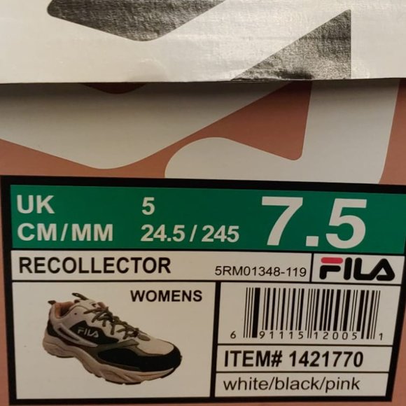 FILA Women's Recollector Athletic Sneaker Shoes-- White/Black/Pink - Picture 7 of 7